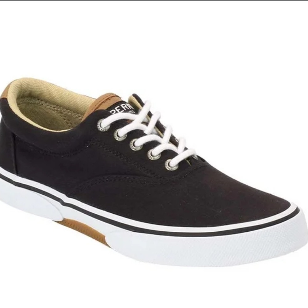 Sperry Halyard Black Canvas Sneakers 11.5